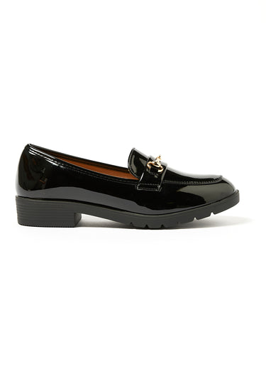 Mocassins vernis avec mors métal Noir