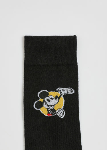 Chaussettes fantaisie, thème Mickey Mouse Noir