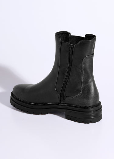 Boots Chelsea montantes semelle crantée Noir
