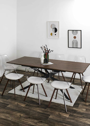 Table à manger extensible en bois foncé Marron/Noir