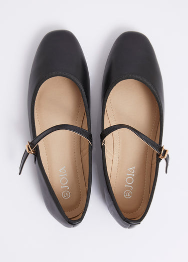 Ballerines babies plates avec bride Noir
