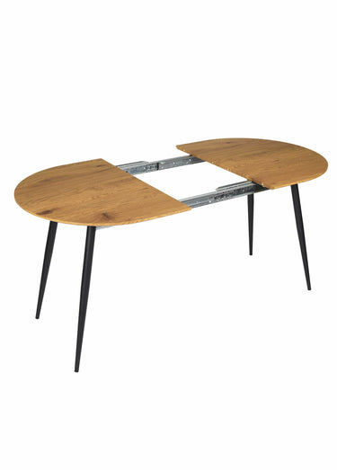 Table bois extensible ovale pieds compas Marron/Noir