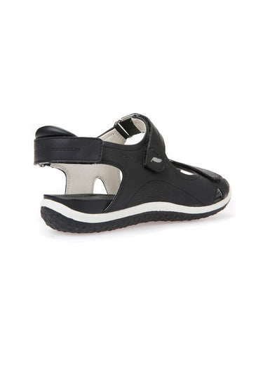 Sandales sportwear à scratchs Noir