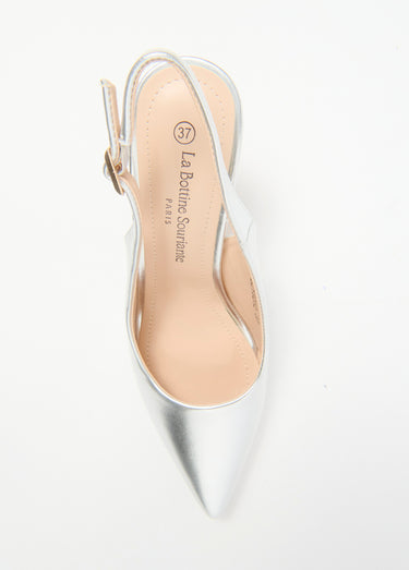 Escarpins chic bride talon Argente