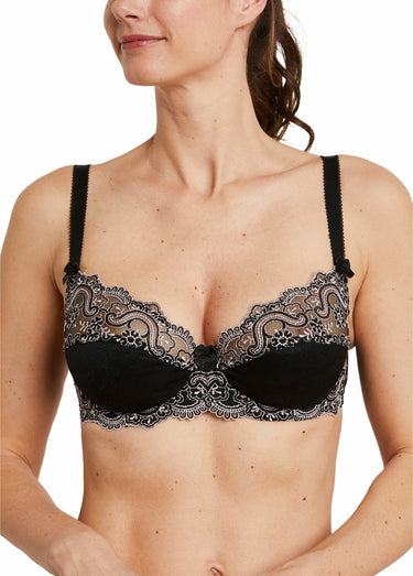 Soutien-gorge brodé avec armatures Noir