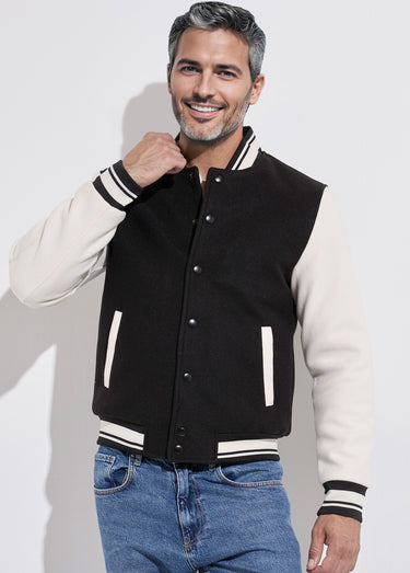 Veste matelassée à pressions façon teddy Noir