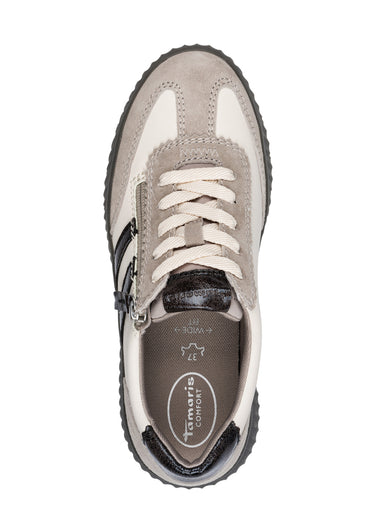 Baskets vintage en cuir, semelle épaisse Gris Clair