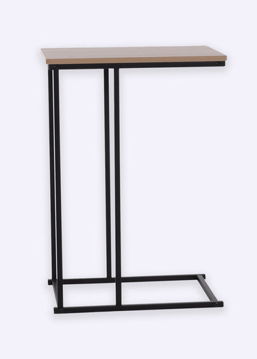 Table d'appoint métal bois, forme épurée Bois Clair