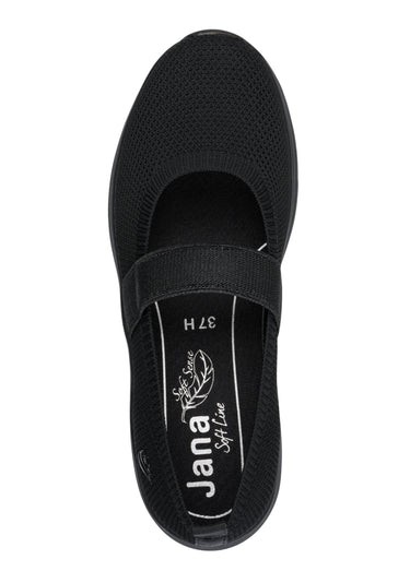 Ballerines sportswear dessus élastiqué Noir