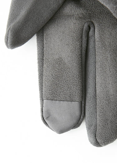 Gants en suédine patte poignet Gris