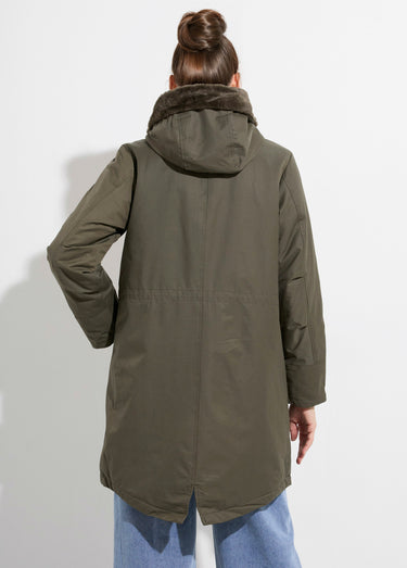 Parka déperlante intérieur fourrure Kaki
