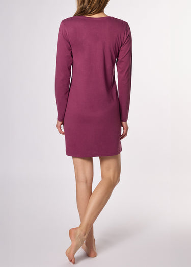 Chemise de nuit courte logo placé Violet