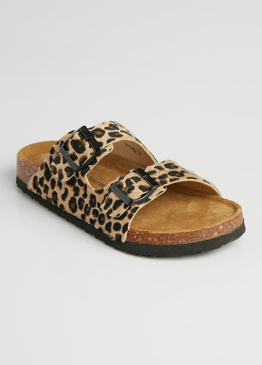 Mules 2 boucles et semelle anatomique Leopard