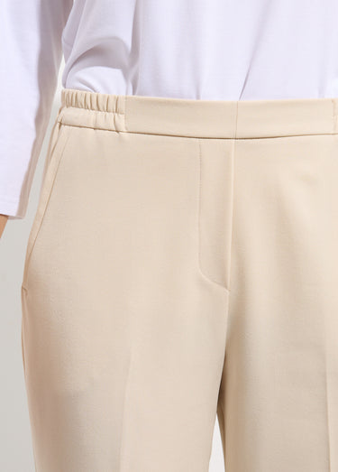 Pantalon droit taille semi-élastiquée Sable