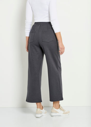 Pantalon large confort maille polo Gris