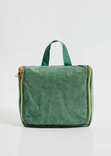 Trousse de toilette à suspendre, velours Vert