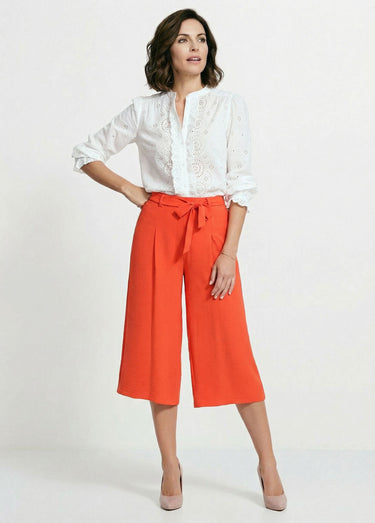 Jupe-culotte longue ceinture élastiquée dos Corail