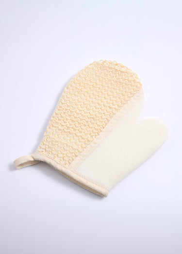 Gant exfoliant double face Blanc