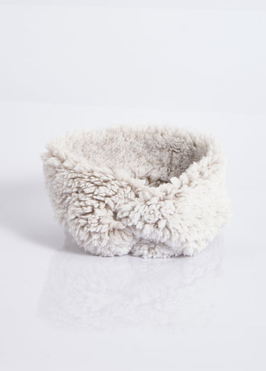 Bandeau chaud en polaire façon sherpa Ecru