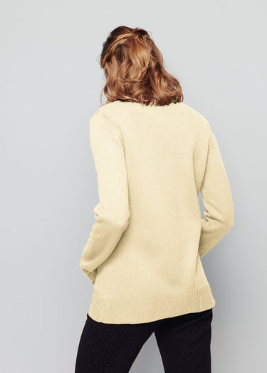 Pull col montant maille épaisse Ecru