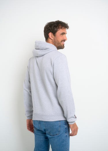 Sweat à capuche drapeaux poche kangourou Gris Melange