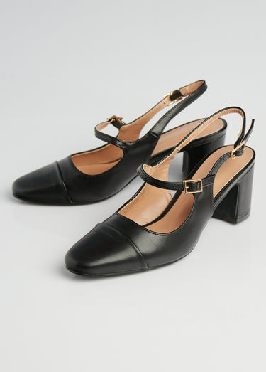 Escarpins style babies, bout rapporté Noir