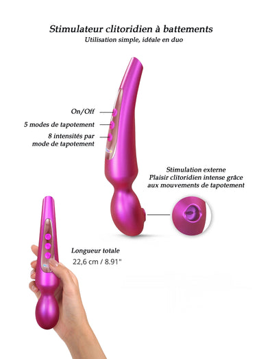 Stimulateur clitoridien 5 modes Pleaser Rose