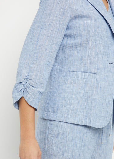 Veste tailleur rayée, aspect irrégulier Bleu