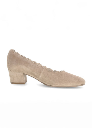 Escarpins cuir nubuck avec bord écailles Sable