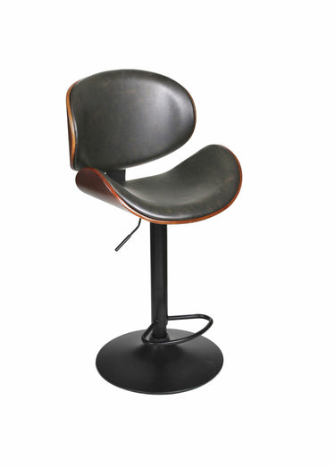 Chaise de bar simili cuir et bois Noir