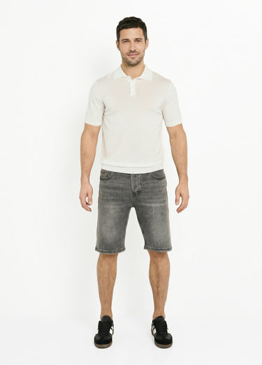 Polo en maille fine, manches courtes Blanc