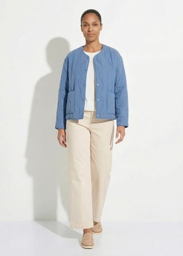 Veste matelassée zippée sans col Bleu