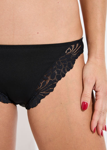 Ensemble 2 pièces microfibre dentelle Noir