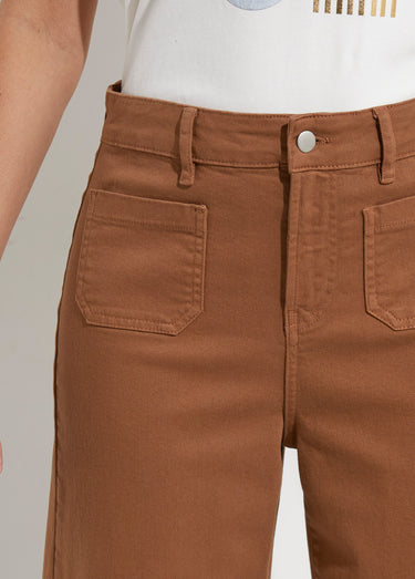 Jean 7/8ème large denim extensible 4 poches Noisette