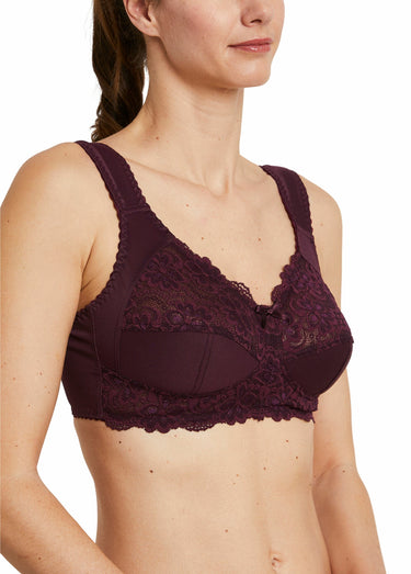 Soutien-gorge sans armatures dentelle Prune