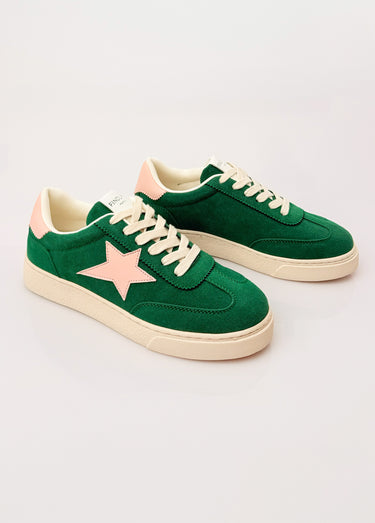 Baskets à lacets avec détail étoile Vert