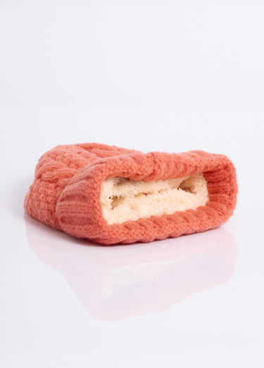 Bonnet en maille intérieur sherpa Orange