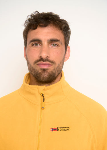 Veste polaire chaude avec col montant Moutarde