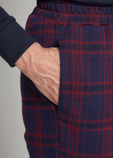 Pantalon droit maille unie ou jacquard Carreaux