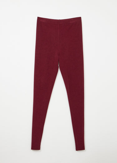 Legging long ceinture élastiqué maille chaude Bordeaux