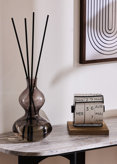 Diffuseur verre coloré + batonnets bois Tonka