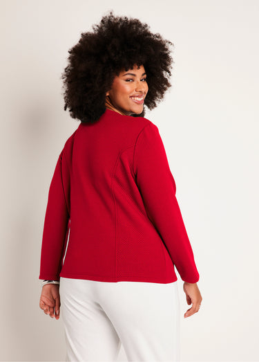 Veste cintrée sans col Rouge