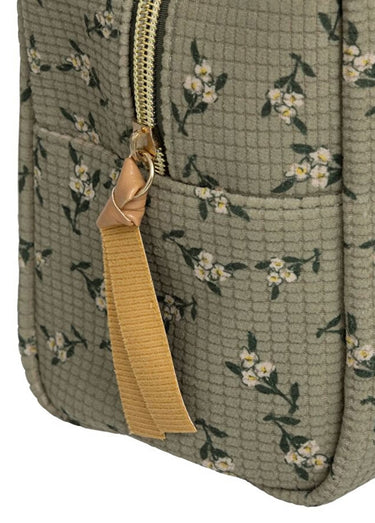Trousse de toilette zippée fleurie Vert