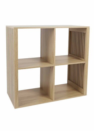 Meuble rangement 4 cases, bois claustra Marron