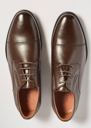 Derbys chic à bout droit, intérieur cuir Marron