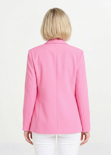 Veste blazer coupe droite maille unie Rose