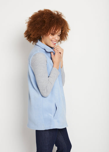 Blouson zippé sans manches polaire Bleu Ciel