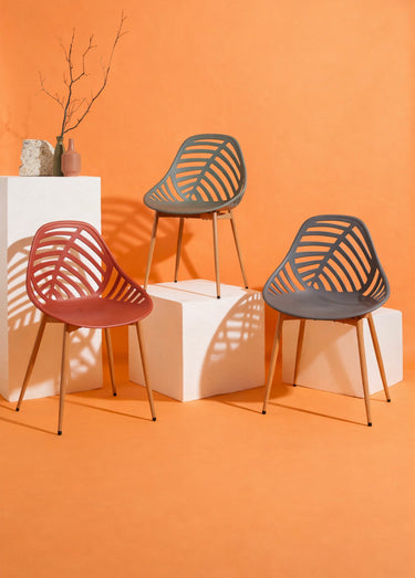 Chaises d'extérieur dossier fantaisie Gris