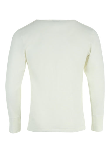 T-shirt thermique chaud avec laine, col rond Blanc