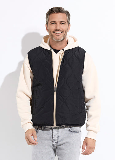 Veste sans manches casual réversible Beige/Noir